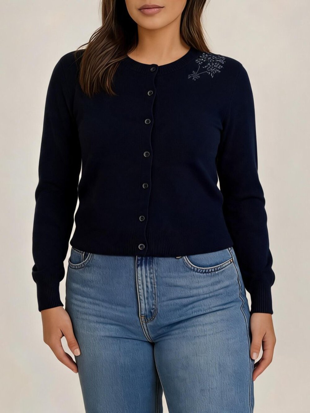 NWT Elegant Navy Blue Women's Sweater Ptp 19